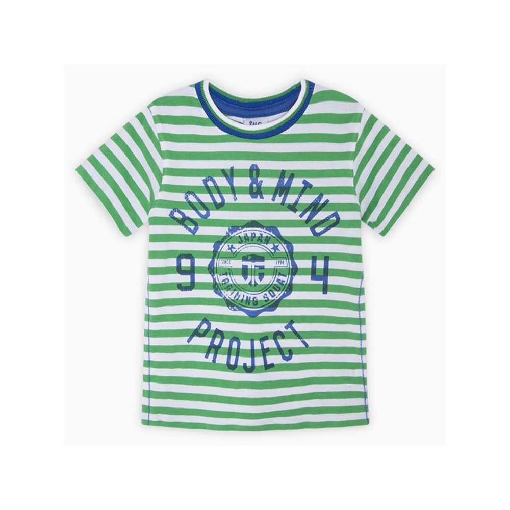 Green and Blue Striped Short Sleeve Tee